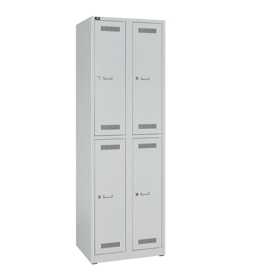 Garderobenschrank LIGHT | 2 Abteile je 2 Fächer übereinander