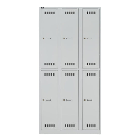 Garderobenschrank LIGHT | 3 Abteile je 2 Fächer übereinander