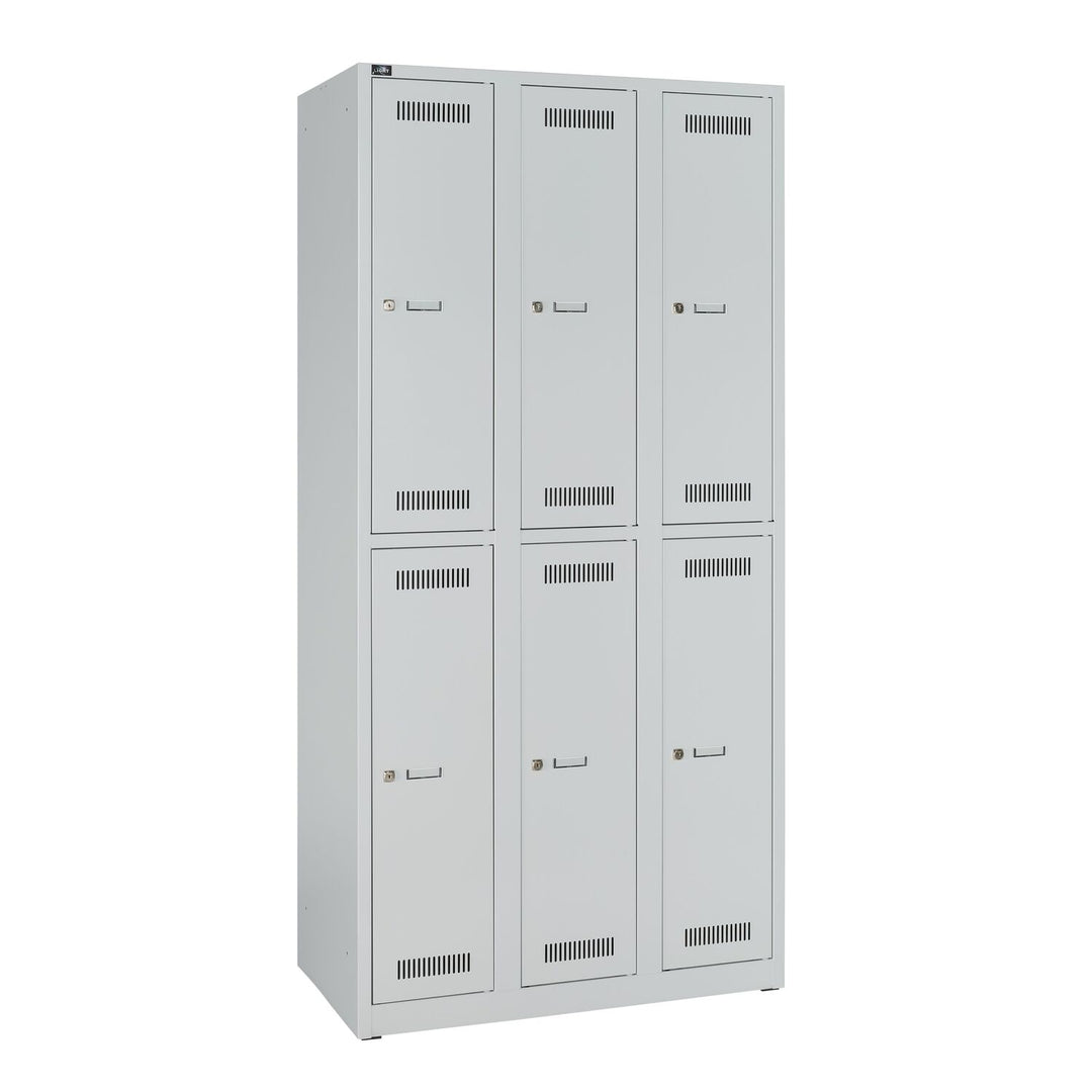 Garderobenschrank LIGHT | 3 Abteile je 2 Fächer übereinander