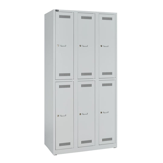 Garderobenschrank LIGHT | 3 Abteile je 2 Fächer übereinander