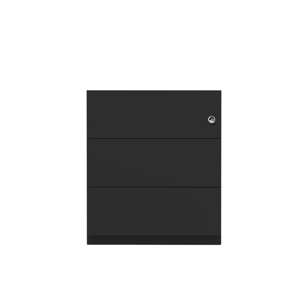 Rollcontainer Note™ | 3 Schubladen, Tiefe 565 mm, Griffleiste