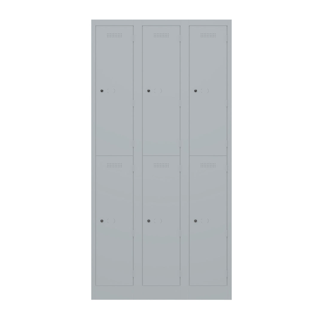 Garderobenschrank Primary Locker | 3 Abteile mit je 2 Fächern übereinander