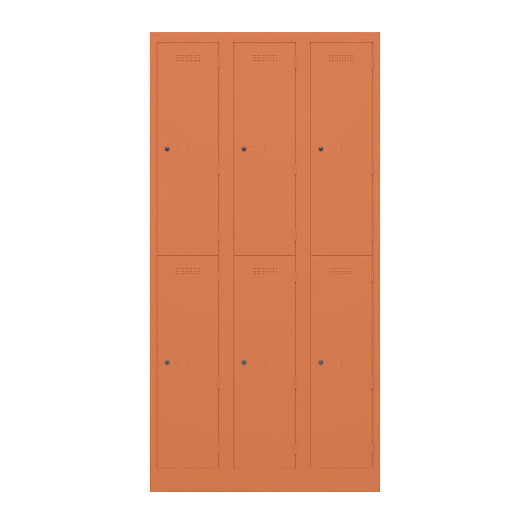 Garderobenschrank Primary Locker | 3 Abteile mit je 2 Fächern übereinander