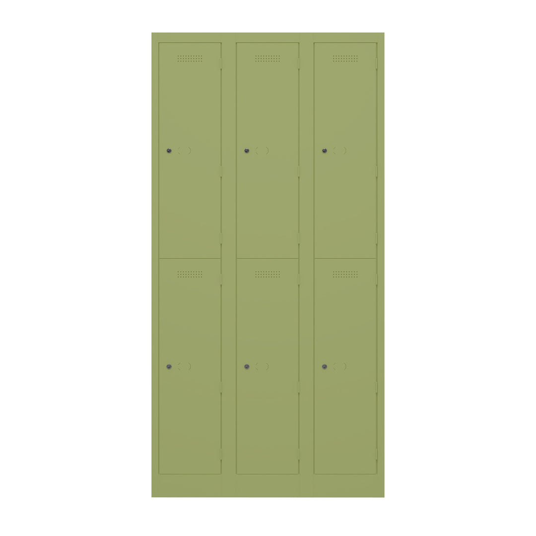 Garderobenschrank Primary Locker | 3 Abteile mit je 2 Fächern übereinander