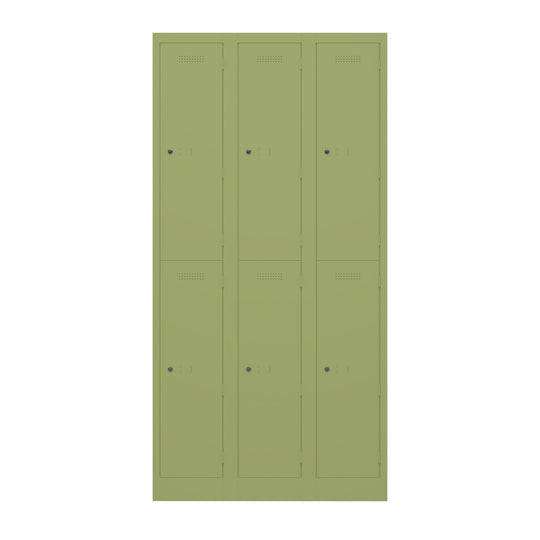 Garderobenschrank Primary Locker | 3 Abteile mit je 2 Fächern übereinander