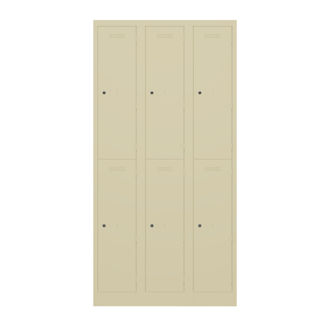 Garderobenschrank Primary Locker | 3 Abteile mit je 2 Fächern übereinander