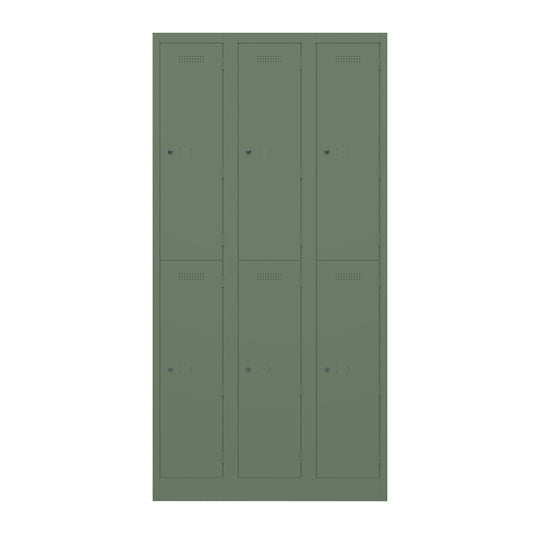 Garderobenschrank Primary Locker | 3 Abteile mit je 2 Fächern übereinander