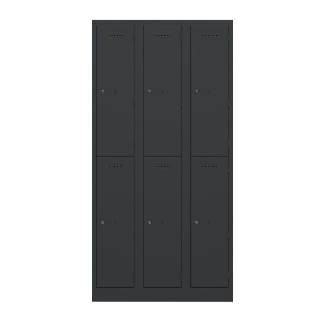 Garderobenschrank Primary Locker | 3 Abteile mit je 2 Fächern übereinander