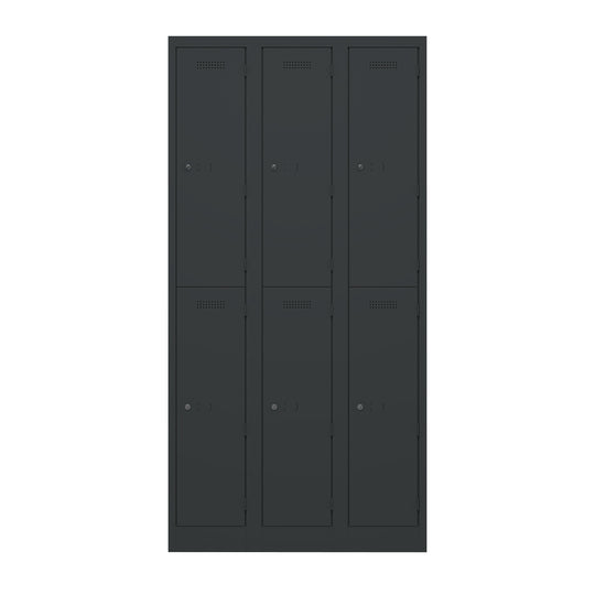 Garderobenschrank Primary Locker | 3 Abteile mit je 2 Fächern übereinander