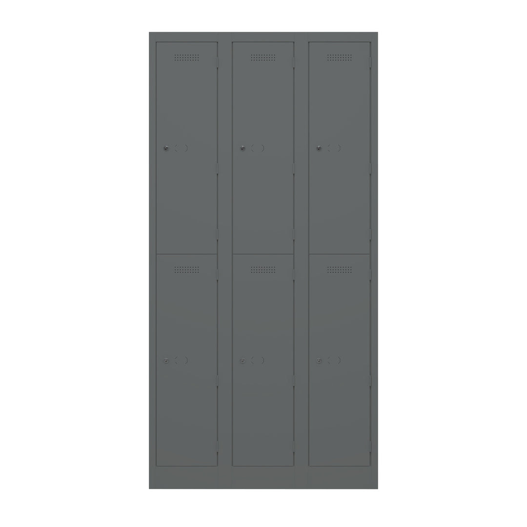 Garderobenschrank Primary Locker | 3 Abteile mit je 2 Fächern übereinander