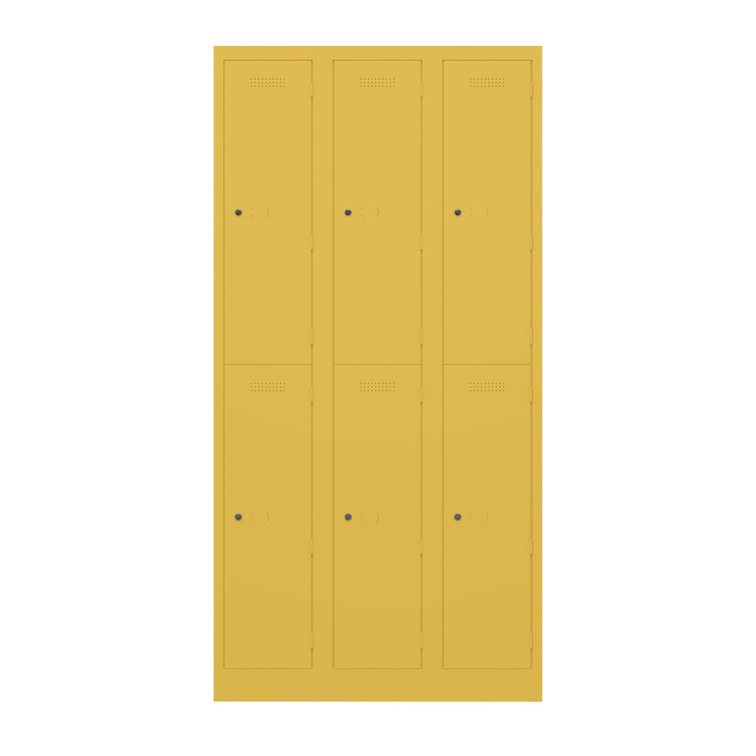 Garderobenschrank Primary Locker | 3 Abteile mit je 2 Fächern übereinander