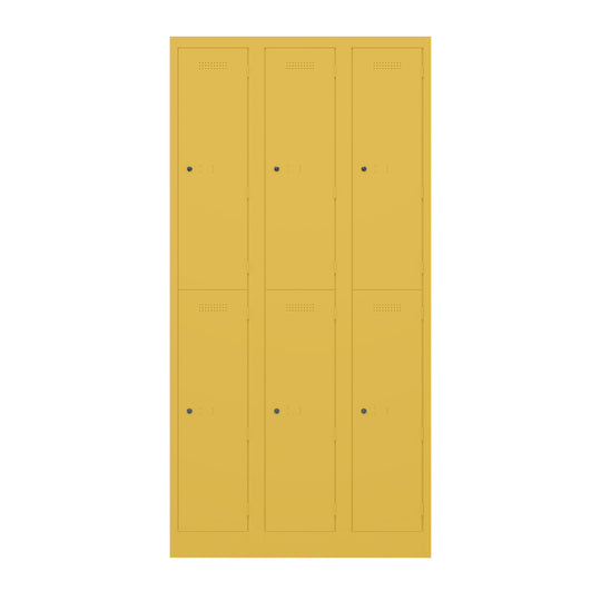 Garderobenschrank Primary Locker | 3 Abteile mit je 2 Fächern übereinander