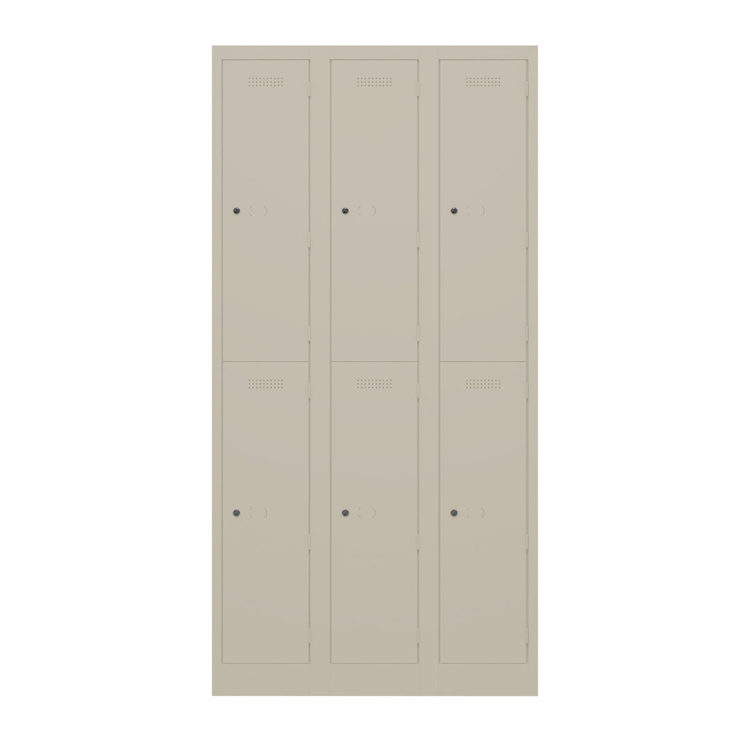 Garderobenschrank Primary Locker | 3 Abteile mit je 2 Fächern übereinander