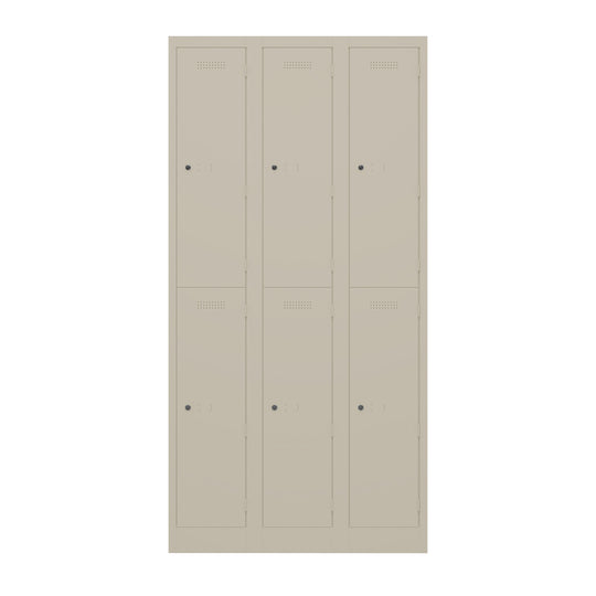 Garderobenschrank Primary Locker | 3 Abteile mit je 2 Fächern übereinander