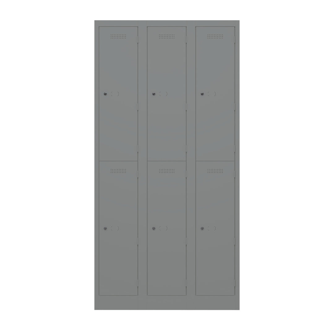 Garderobenschrank Primary Locker | 3 Abteile mit je 2 Fächern übereinander