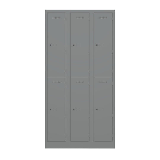 Garderobenschrank Primary Locker | 3 Abteile mit je 2 Fächern übereinander