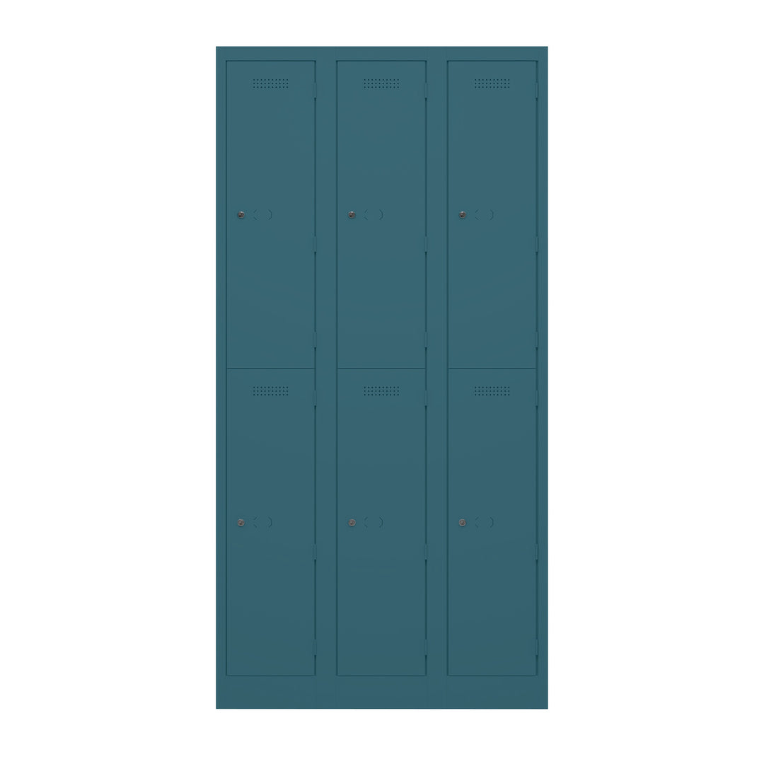 Garderobenschrank Primary Locker | 3 Abteile mit je 2 Fächern übereinander