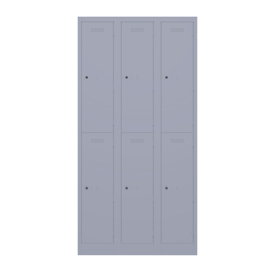 Garderobenschrank Primary Locker | 3 Abteile mit je 2 Fächern übereinander