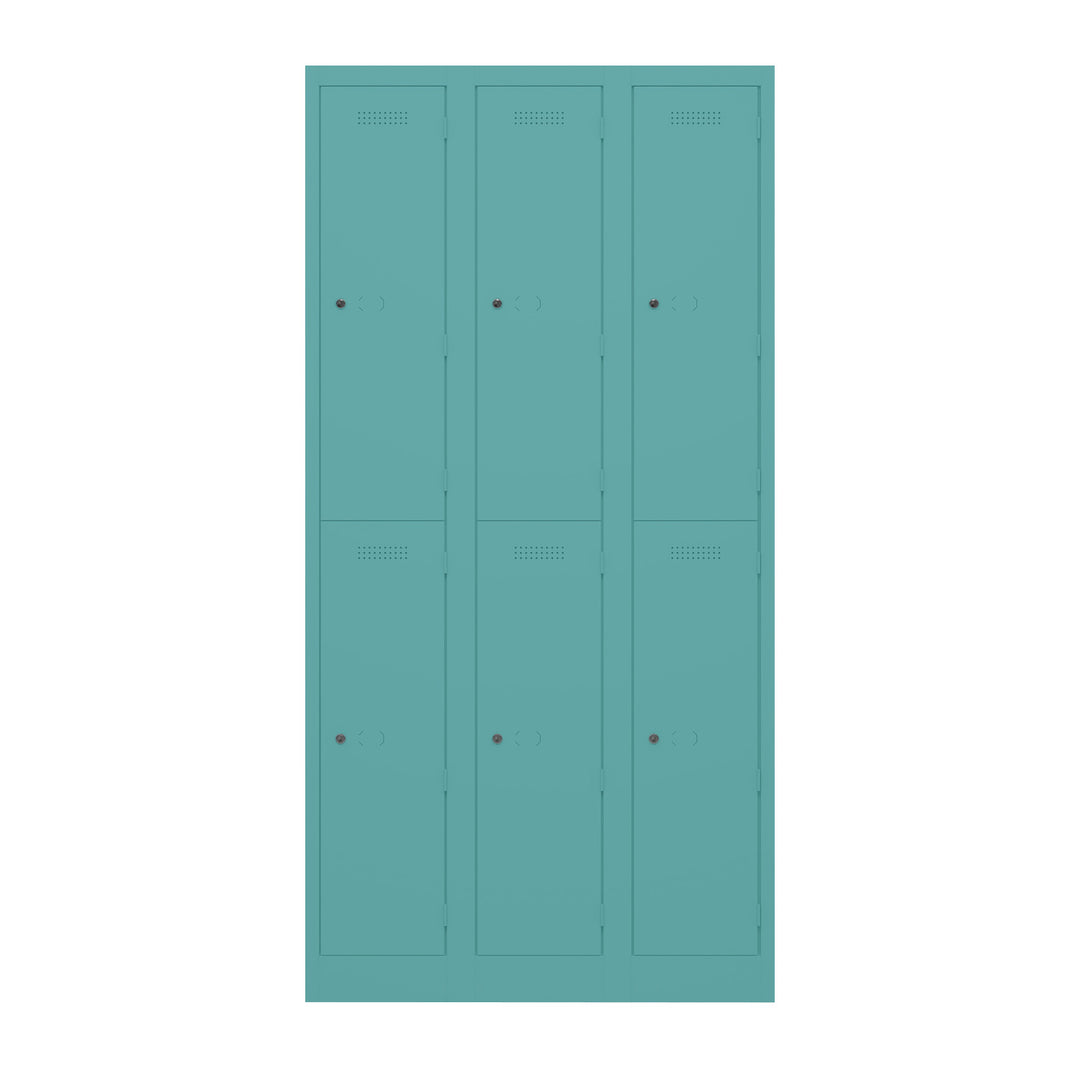 Garderobenschrank Primary Locker | 3 Abteile mit je 2 Fächern übereinander