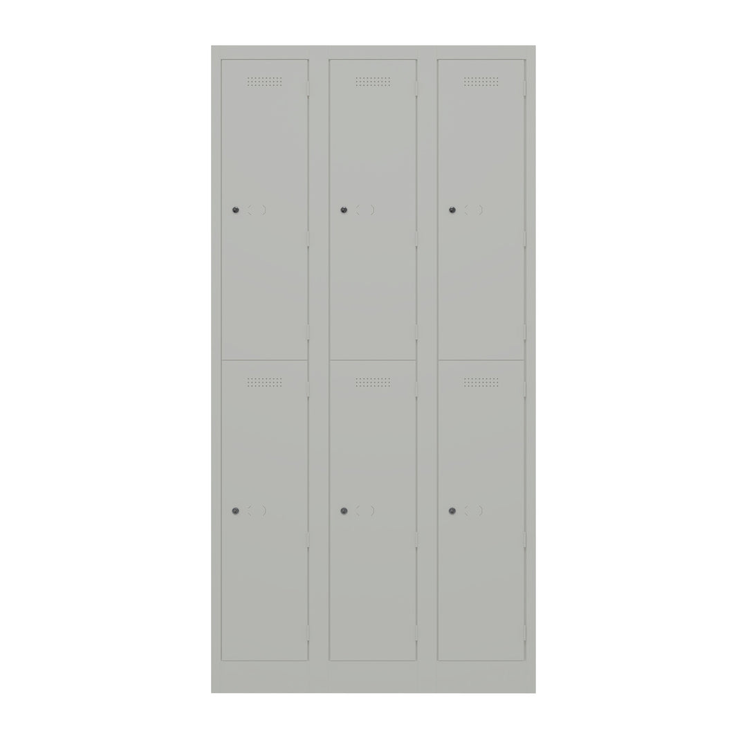 Garderobenschrank Primary Locker | 3 Abteile mit je 2 Fächern übereinander