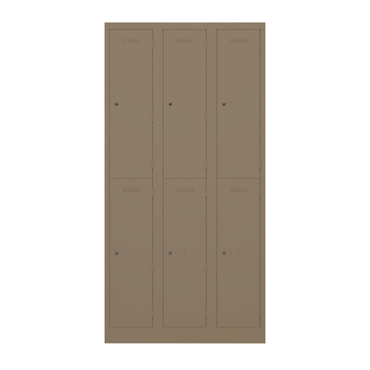 Garderobenschrank Primary Locker | 3 Abteile mit je 2 Fächern übereinander