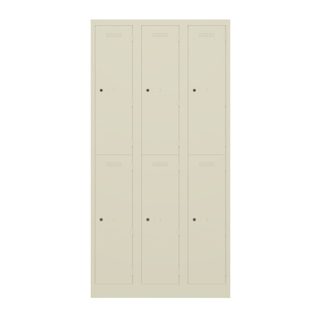 Garderobenschrank Primary Locker | 3 Abteile mit je 2 Fächern übereinander