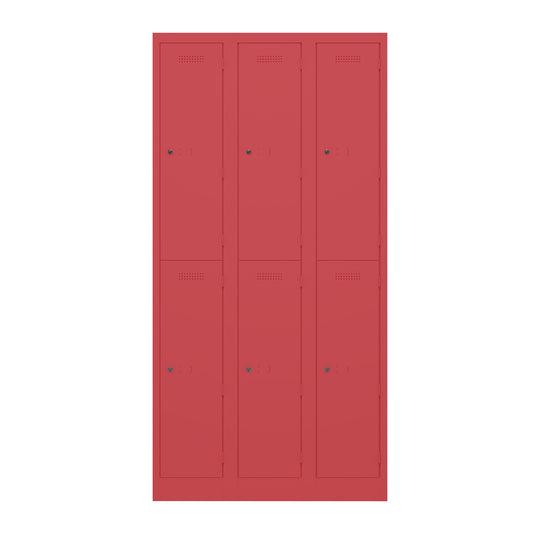Garderobenschrank Primary Locker | 3 Abteile mit je 2 Fächern übereinander