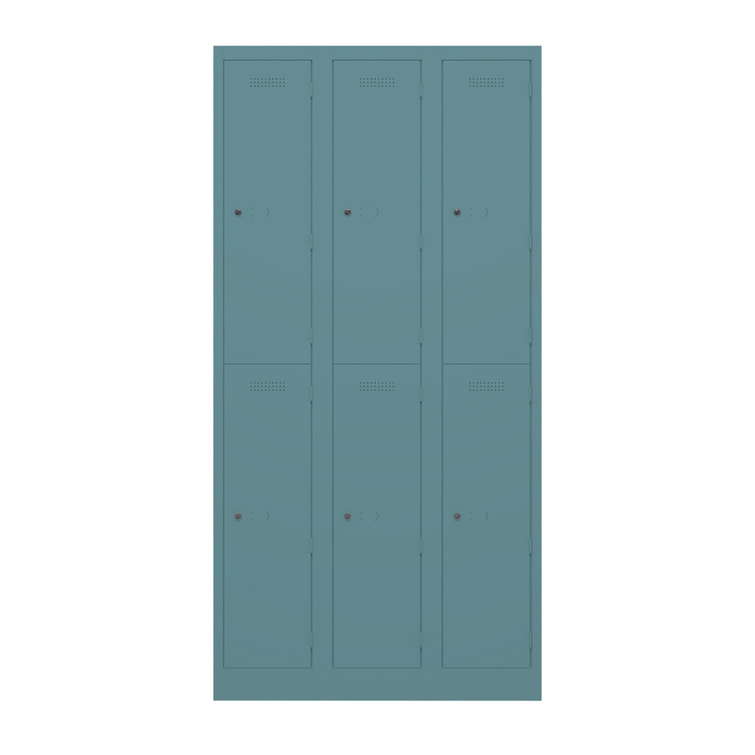 Garderobenschrank Primary Locker | 3 Abteile mit je 2 Fächern übereinander