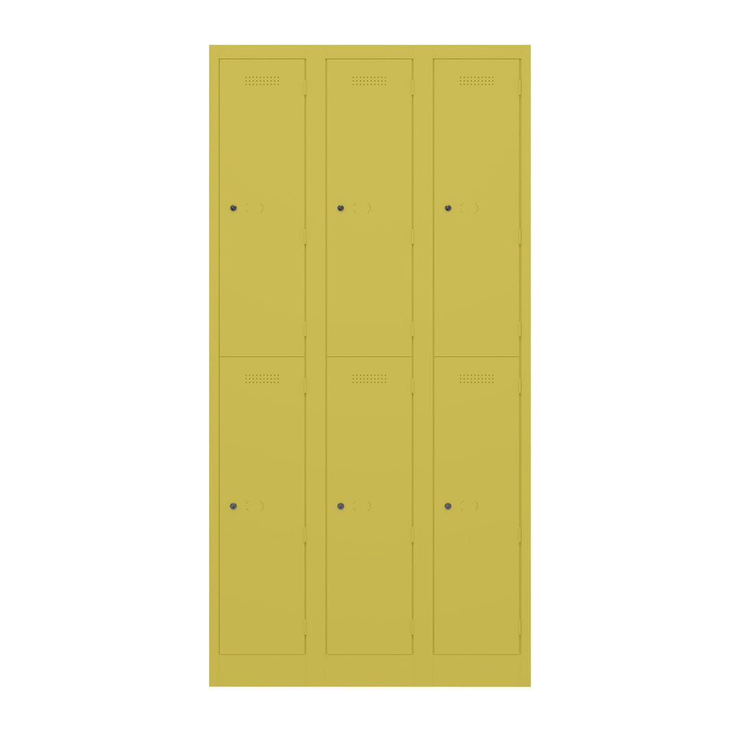 Garderobenschrank Primary Locker | 3 Abteile mit je 2 Fächern übereinander