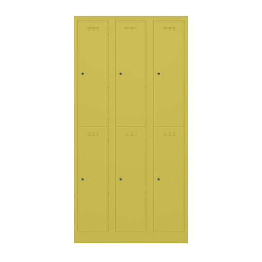 Garderobenschrank Primary Locker | 3 Abteile mit je 2 Fächern übereinander