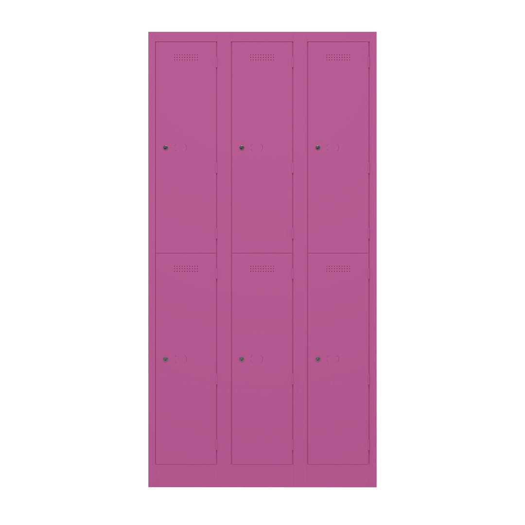 Garderobenschrank Primary Locker | 3 Abteile mit je 2 Fächern übereinander