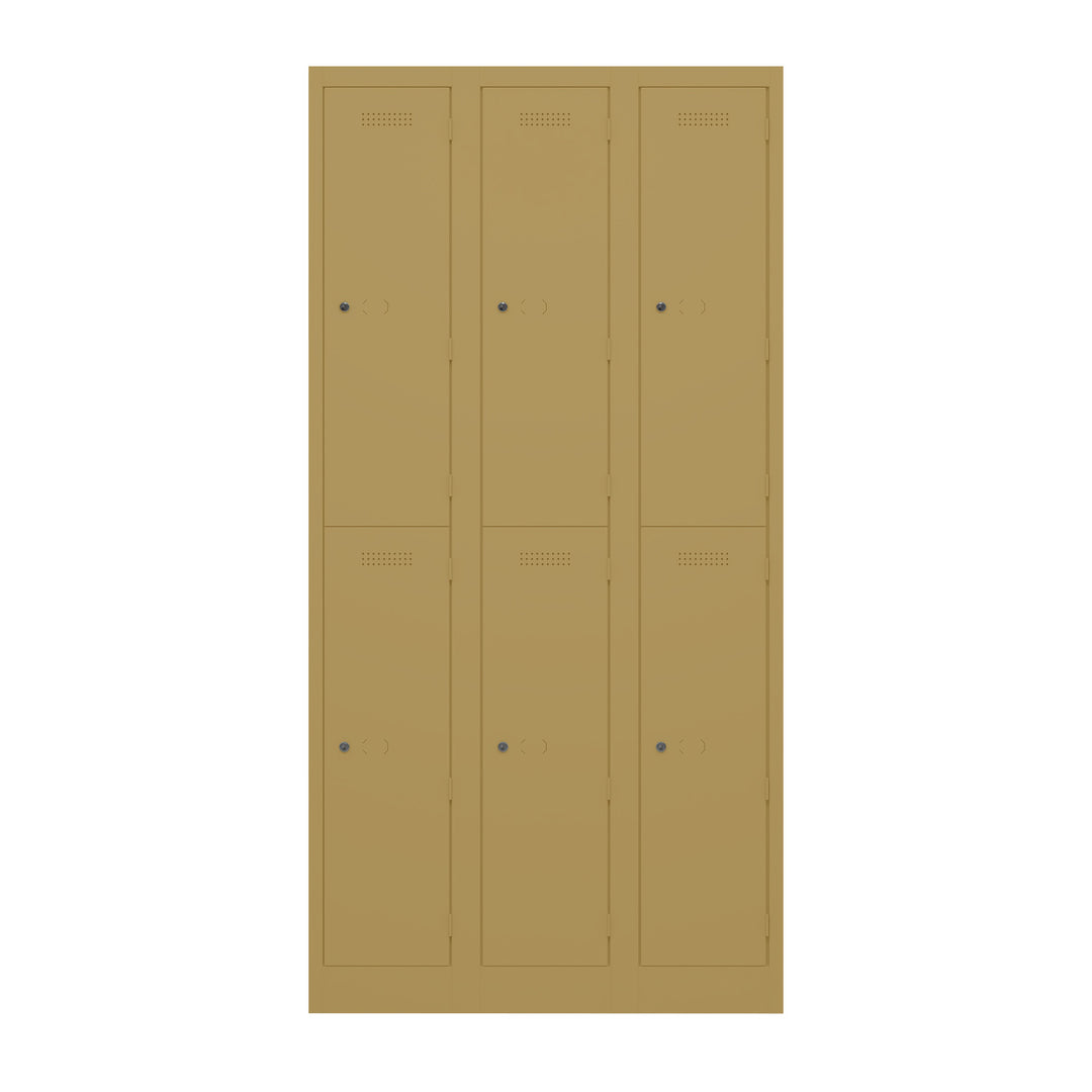 Garderobenschrank Primary Locker | 3 Abteile mit je 2 Fächern übereinander