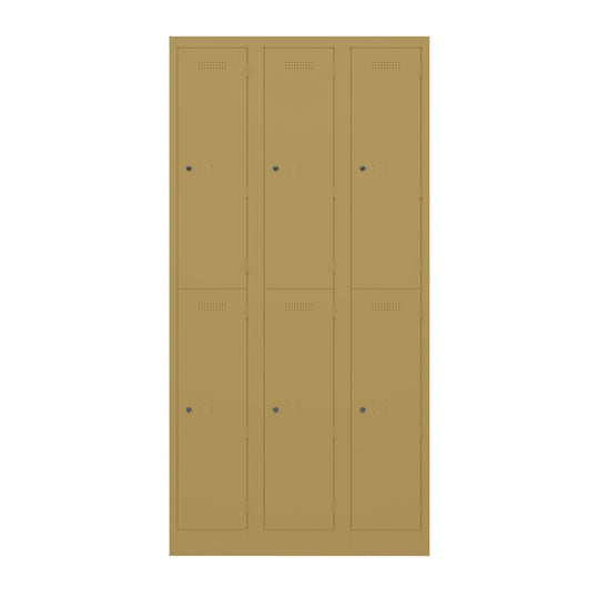 Garderobenschrank Primary Locker | 3 Abteile mit je 2 Fächern übereinander