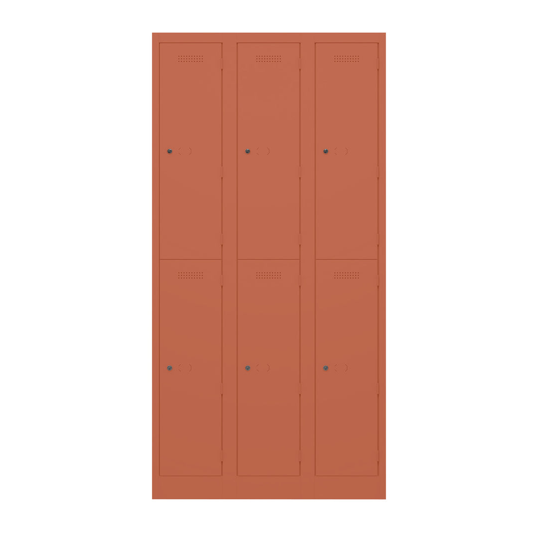 Garderobenschrank Primary Locker | 3 Abteile mit je 2 Fächern übereinander