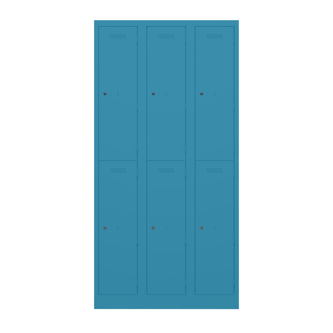 Garderobenschrank Primary Locker | 3 Abteile mit je 2 Fächern übereinander