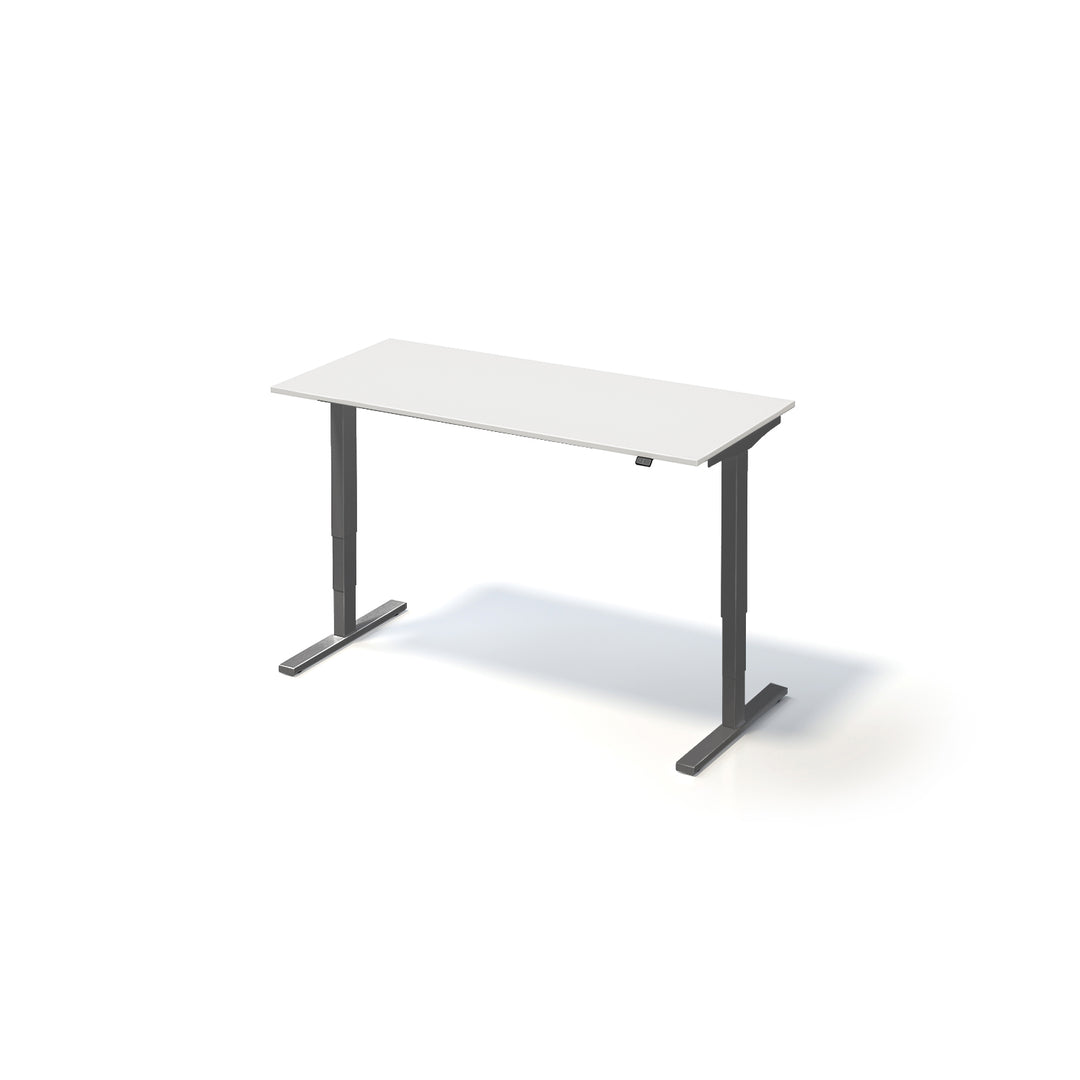 Varia Schreibtisch Single | B 1200 | Gestell Schwarz | Platte Weiß