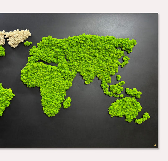 Moosbild "Weltkarte"