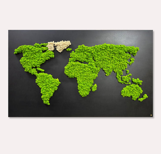 Moosbild "Weltkarte"