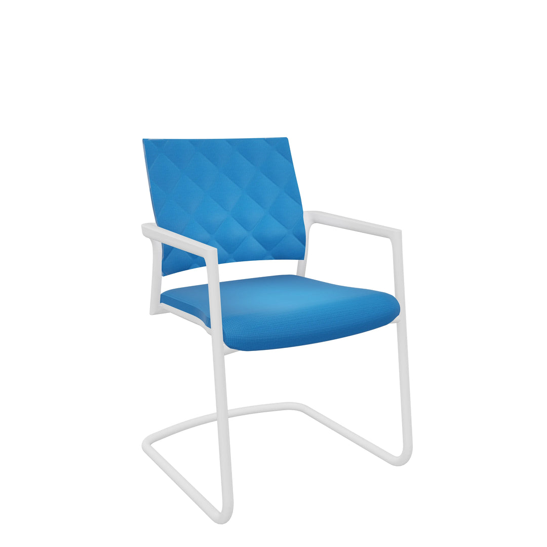 Mera Diamond Freischwinger von Kläber - Konferenz Schwingstuhl in Blau-Weiß