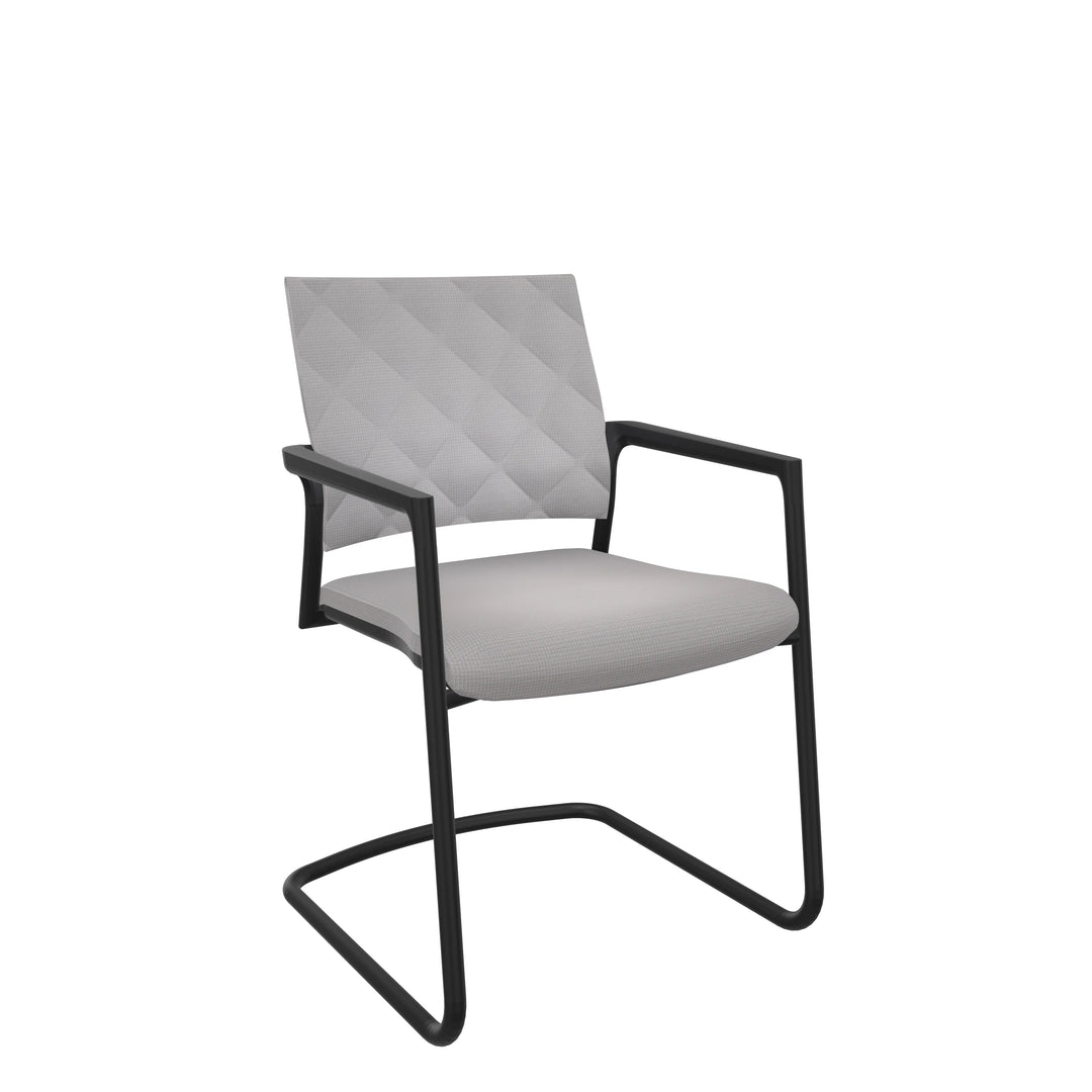 Konferenzstuhl Freischwinger in Grau Klöber Mera Diamond - Schwingstuhl mit Armlehne