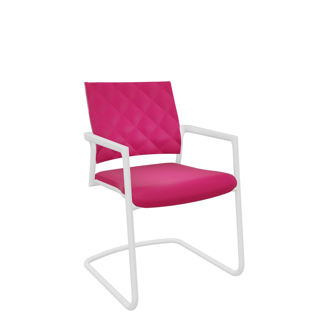 Klöber Mera Diamond mit weiß-grauem Gestell - Schwingstuhl mit Armlehne