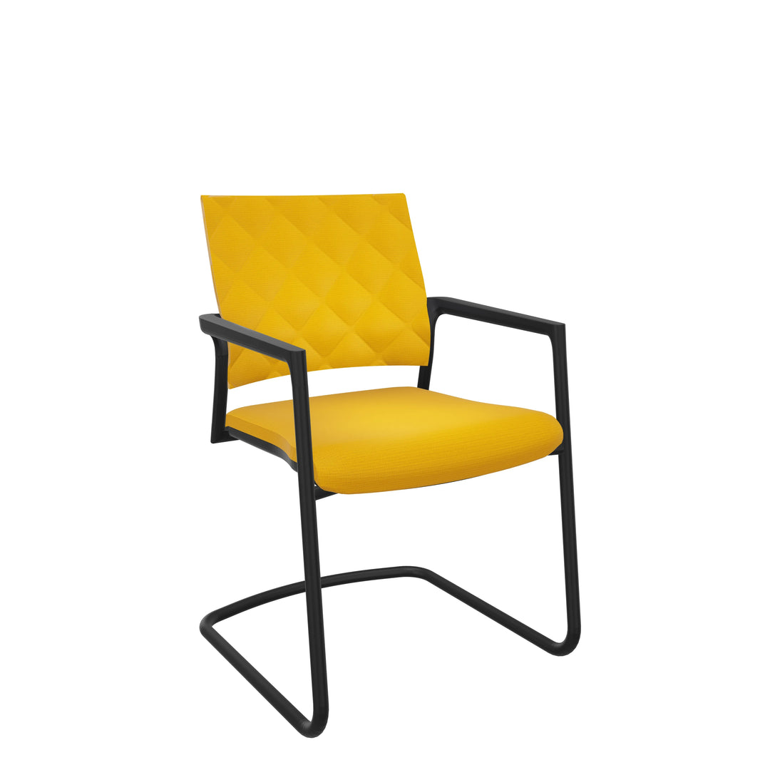 Konferenzstuhl Freischwinger in Gelb Klöber Mera Diamond - Schwingstuhl mit Armlehne