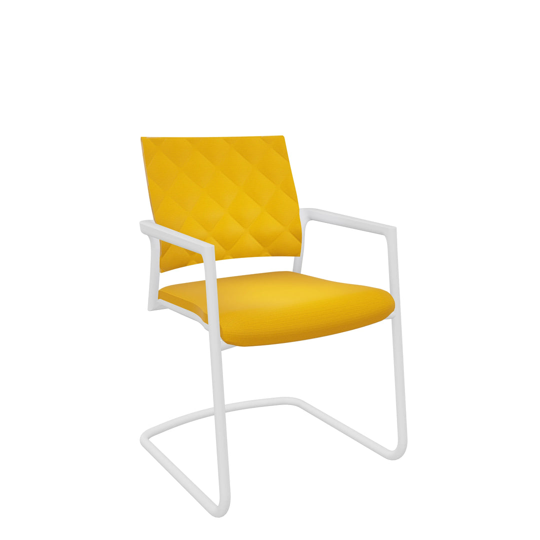 Schwingstuhl mit Armlehne: Klöber Mera Diamond in Gelb-Weiß
