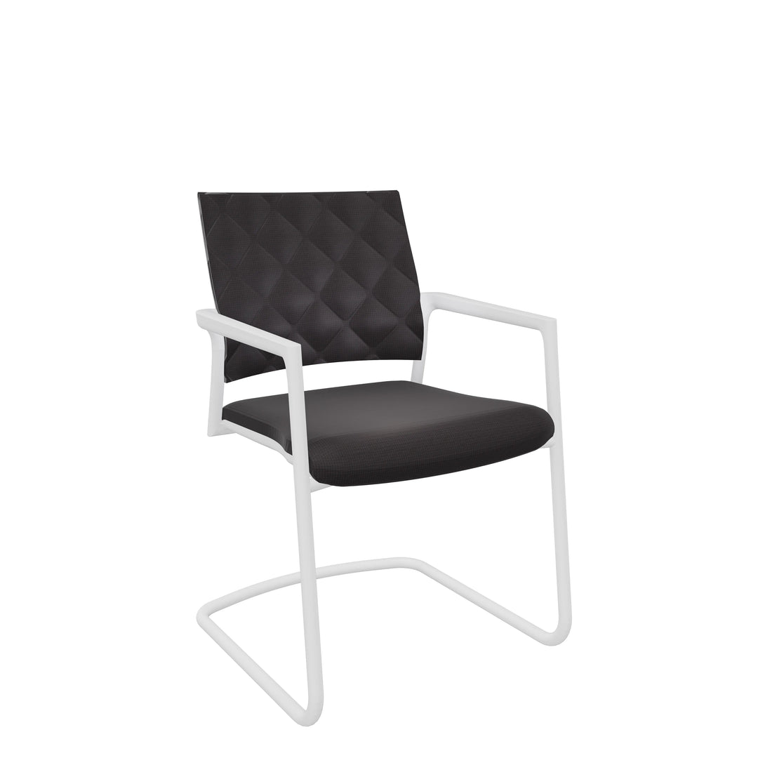 Konferenzstuhl Freischwinger in Schwarz-Weiß: Klöber Mera Diamond - Schwingstuhl mit Armlehne