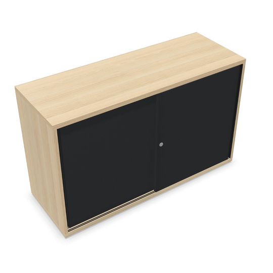 workwell-sedus-grand-slam-schiebetuerenschrank-2oh-front-graphitschwarz-korpus-esche-hell