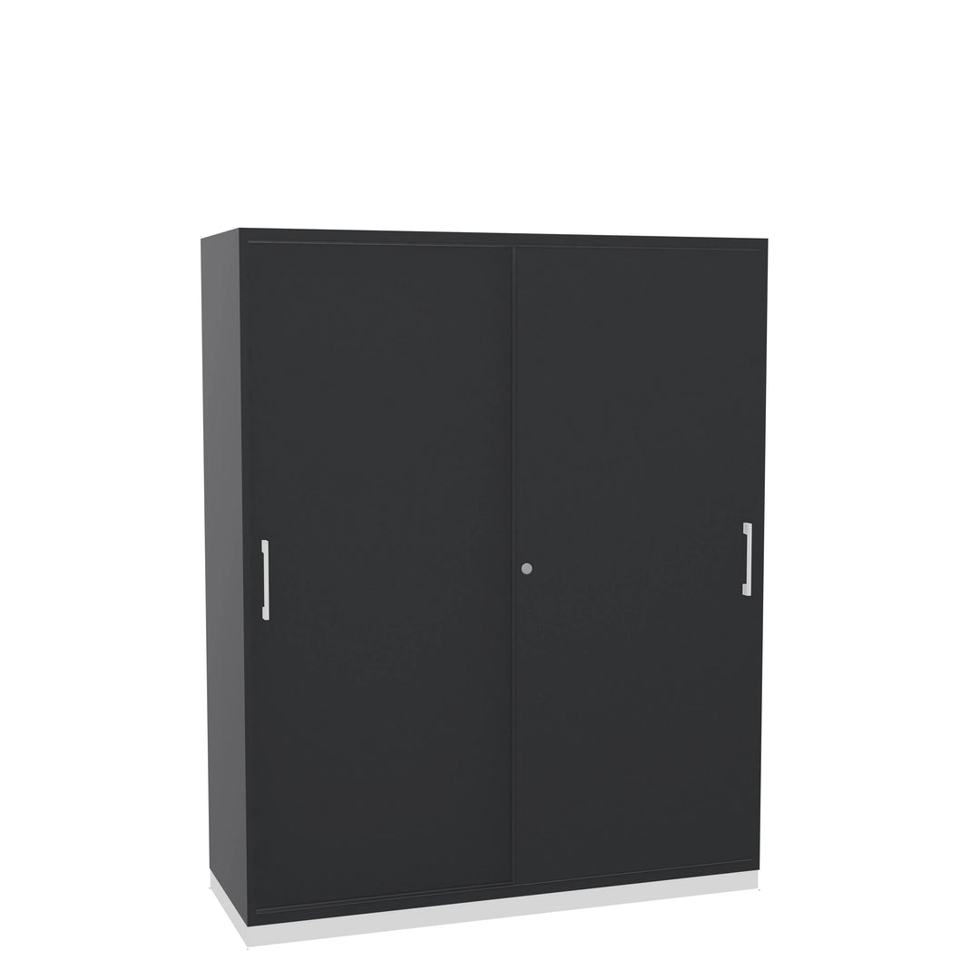 Aktenschrank mit Schiebetür ganz in Schwarz