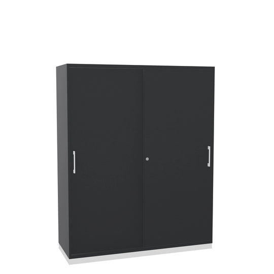 Aktenschrank mit Schiebetür ganz in Schwarz