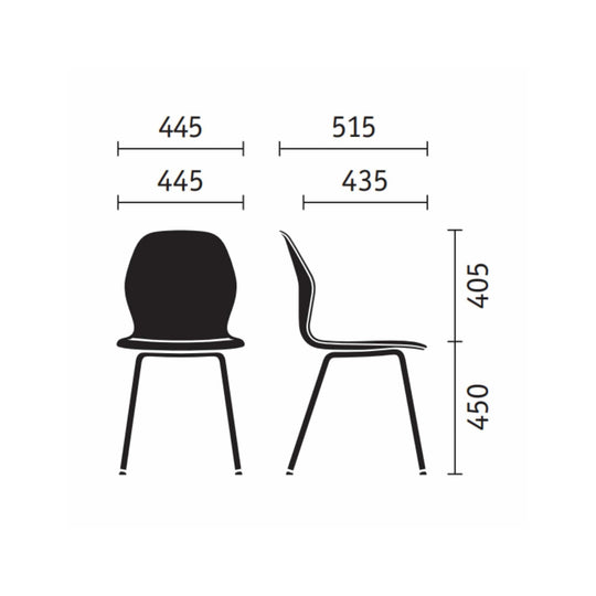 Workwell Sedus Vierfussstuhl se:spot Maßangaben in mm