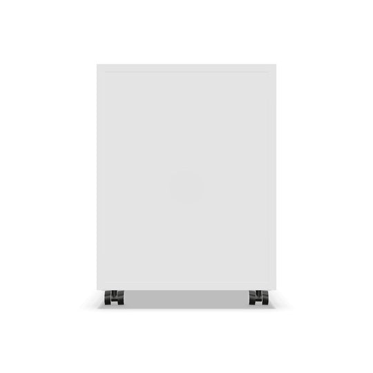 Workwell Sedus Rollcontainer mit Front likewood eiche und Korpus weiss mit Griffleiste und Rollen