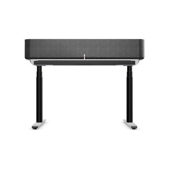 Workwell Sedus sedesk se desk home Schreibtisch mit Tischplatte eiche, Gestell schwarz und Filz Rueckwand, elektromotorisch hoehenverstellbar